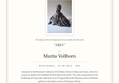 Antikriegs-Skulptur „ARES“ von Marita Vollborn wird dauerhafter Bestandteil des Chianciano Art Museum
